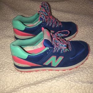 New Balance 574 blue pink & Aqua